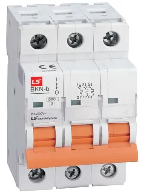 فیوز مینیاتوری LS سه پل 10 آمپر LS BKN B10 C10